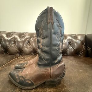 Boulet Women's Black and Brown Western Boots Size 8